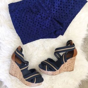 Merona Platform Heels Nautical Target peep BOGO